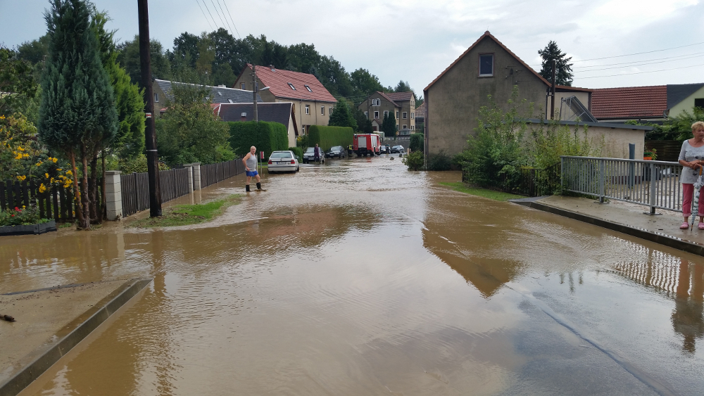 Hochwasser in Wilschdorf und Dittersbach